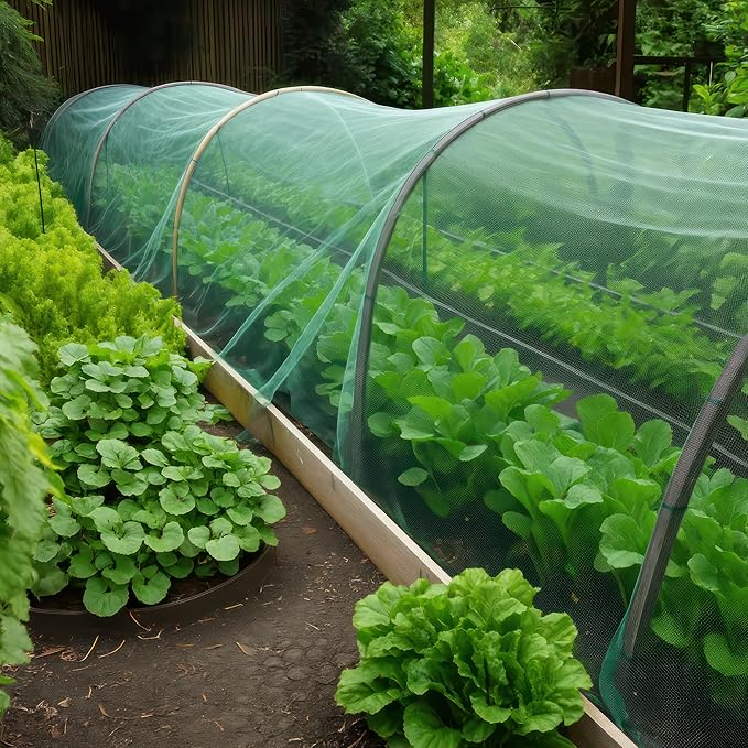 Green DIY Mosquito Net Fabric | 10x20 FT Netting | Insect Cover for Garden, Patio, Outdoor & Windows | Multiple Sizes in Black, White & Green | Raised Bed Screen Mesh Barrier