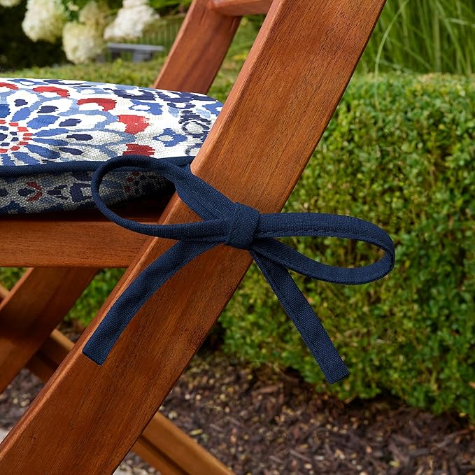 Arden Indoor/Outdoor Foam Seat Pad, 2 Pack, 17 x 16, Patio Cushion, Water Repellent, Fade Resistant, Foam Cushion Clark Blue