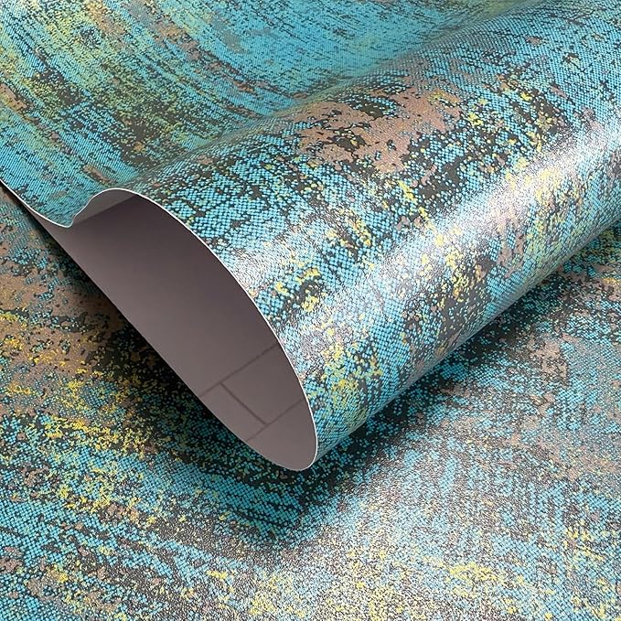 JiffDiff Vintage Metallic Peel and Stick Wallpaper Industrial Metallic Concrete