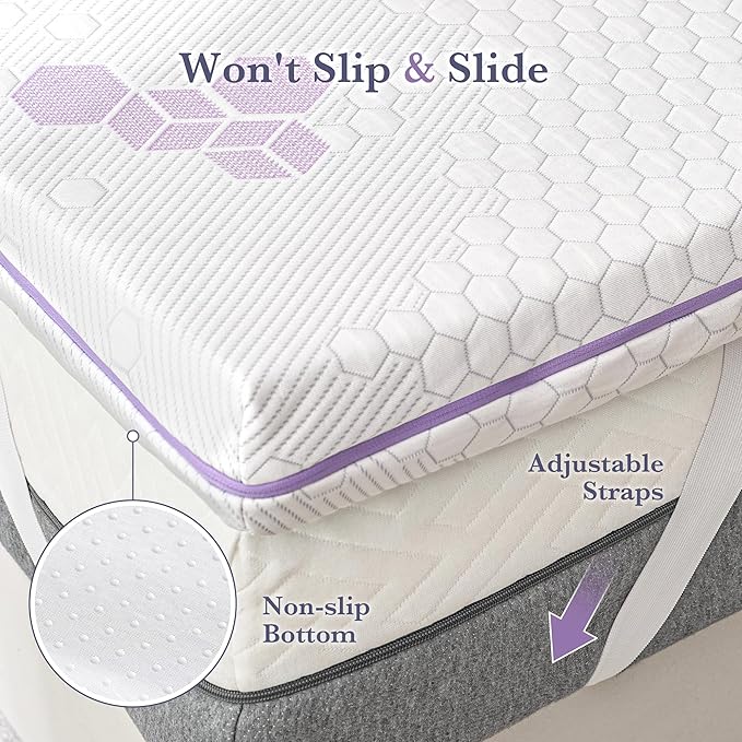 SINWEEK 3 Inch Memory Foam Mattress Topper Full Size, Soft and Medium Mattress Pad for Back Pain Relief, High Density Foam Bed Topper with Textured Cover, CertiPUR-US Certified