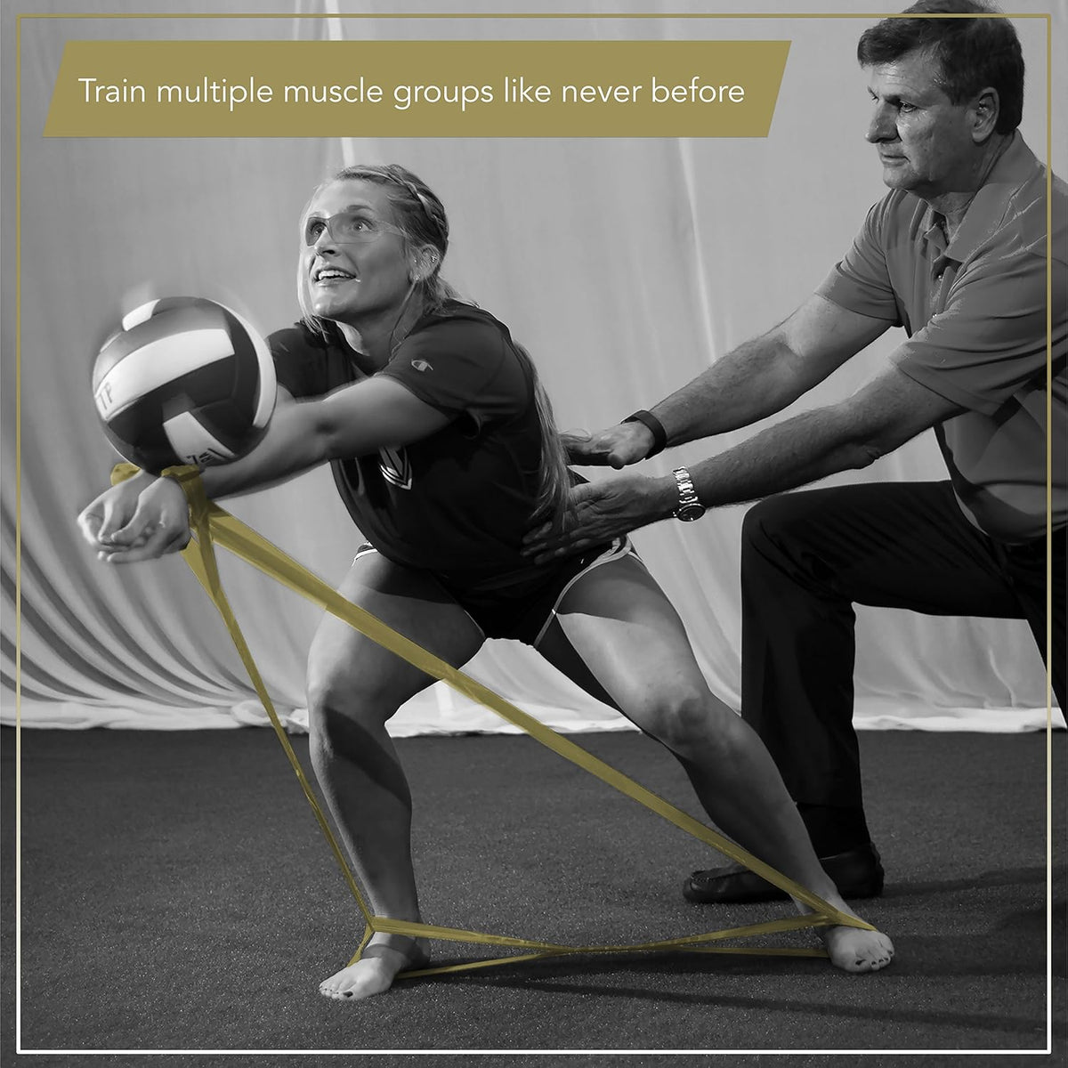 THERABAND CLX Gold Resistance Band with Loops - 5ft Fitness Band for Home Workouts, Level 8 Strength Training Equipment