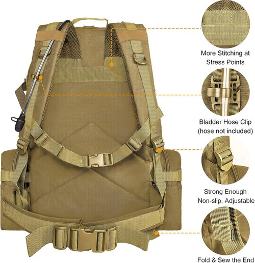 CVLIFE Tactical Backpack Military Army Rucksack 60L Large Assault Pack Detachable Molle Bag…
