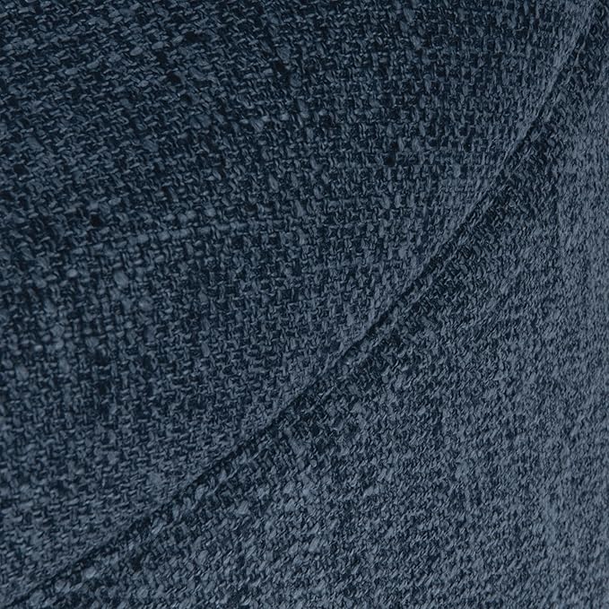 HomePop Round Storage Ottoman - Textured Navy