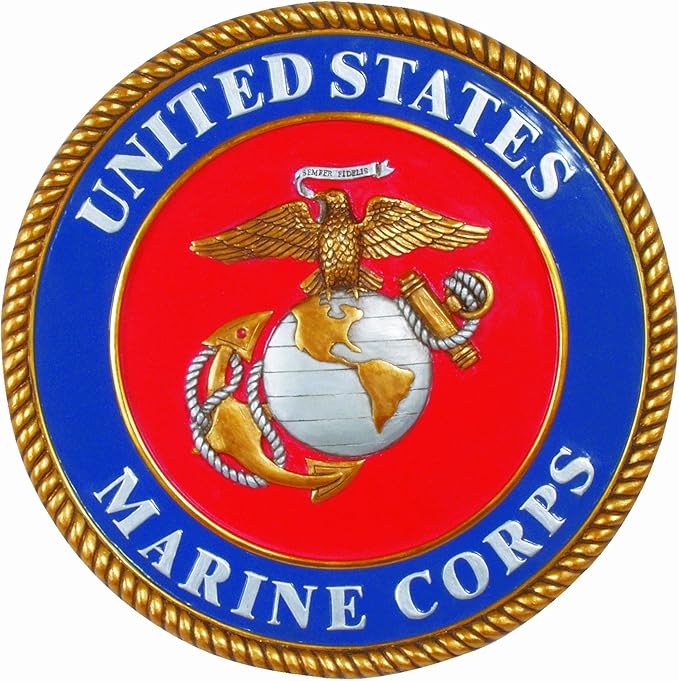Spoontiques - Garden Décor - U.S. Marines Stepping Stone - Decorative Stone for Garden