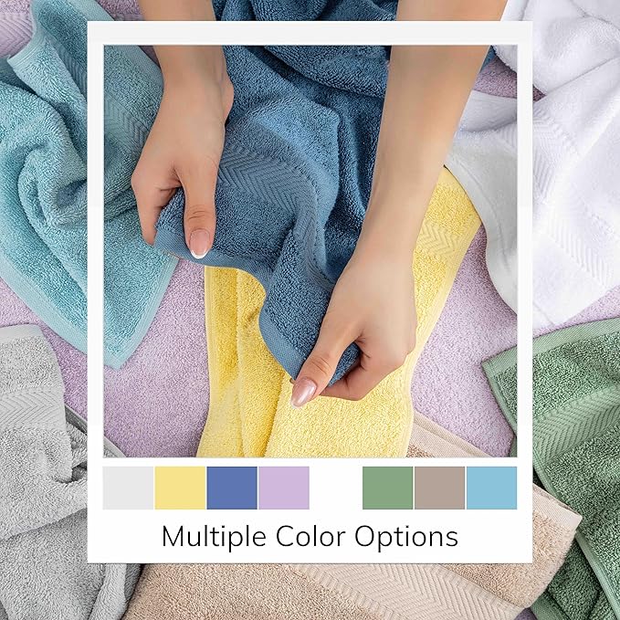 TEXTILOM 100% Turkish Cotton 4 Pcs Hand Towel Set, Luxury Hand Towels for Bathroom, Soft & Absorbent Bathroom Hand Towels Set (16 x 28 inches)- Yellow