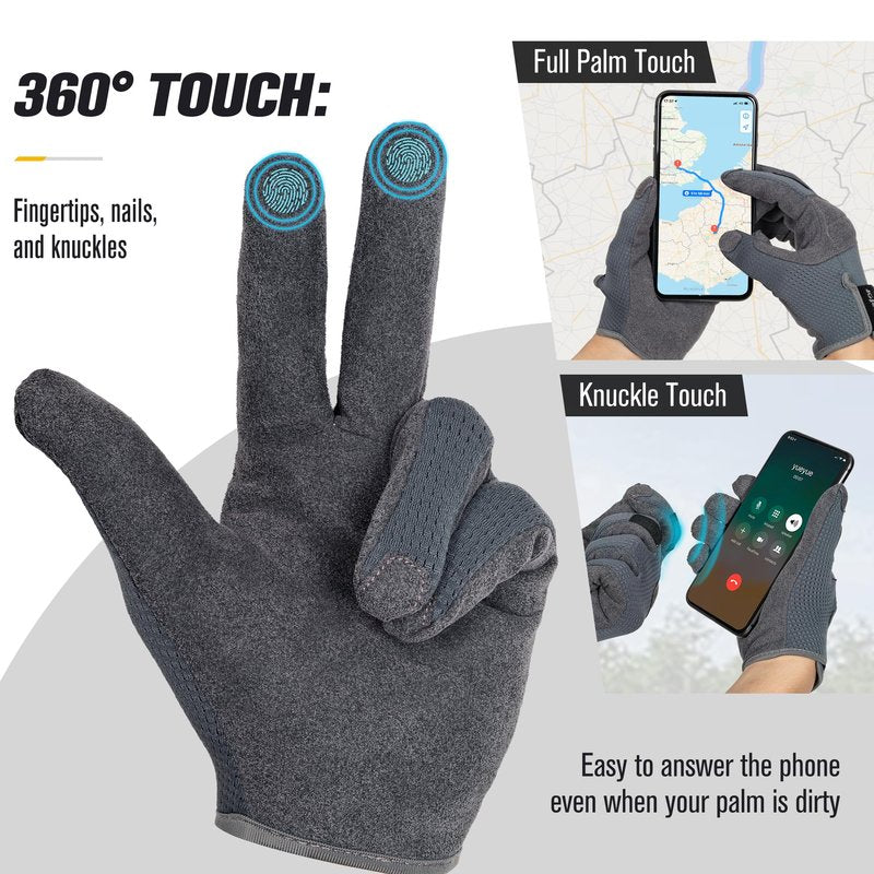 eLusefor Natural Tactile Shooting Glove: Seamless Wrap-Fingers Design,360°Touchscreen Freedom,Customizable Badge|Tactical,Police,Patrol,Law Enforcement Gloves for Men