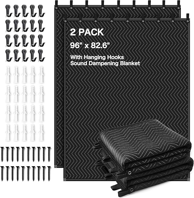 2 PCS Extra Large Sound Dampening Blanket, Noise Cancelling Studio Acoustic