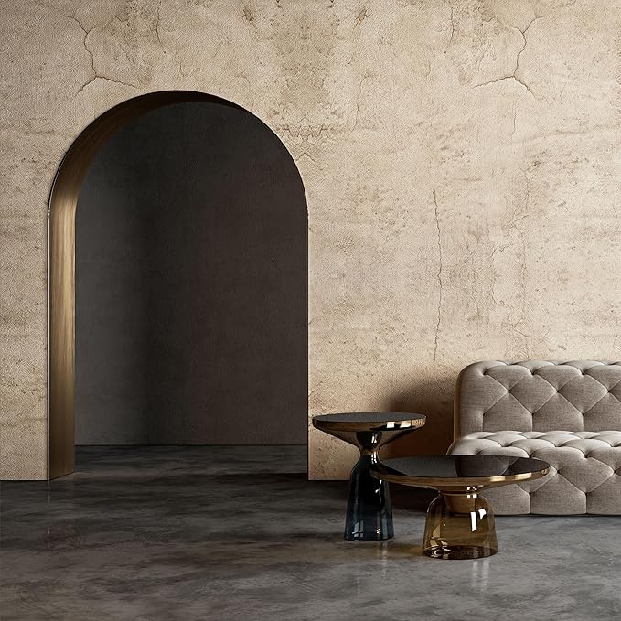 WADILE Beige Concrete Wallpaper 15.7 in * 354 in, Cement Contact Paper 3D Matte