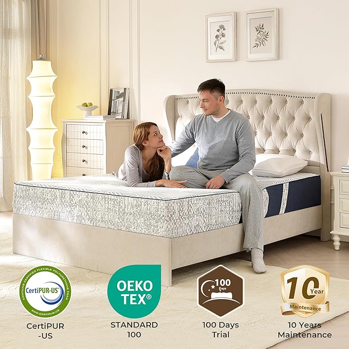 King Size Mattress, 12 Inch Gel Memory Foam King Mattress, for Pressure Relief & Spine Support, Diamond Pattern Design, Medium Feel, CertiPUR-US Certified