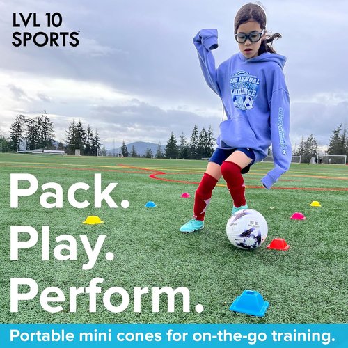 LVL10 Pro Training Cones - Durable 2" Mini Soccer Cones for Agility Drills | Perfect for Sports Training