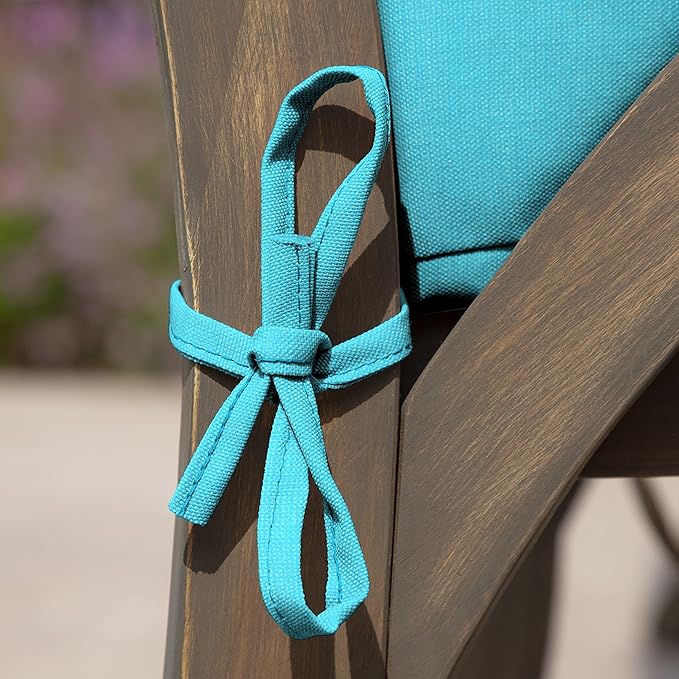Arden Outdoor Dining Chair Cushion, 21 x 21, Rain-Proof, Fade Resistant 21 x 21, Pool Blue Leala