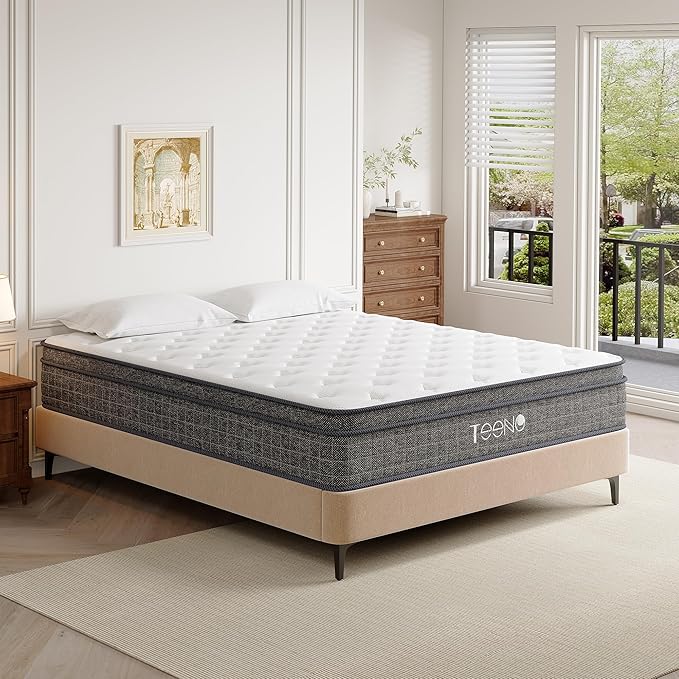 Twin Mattress, 12 Inch Gel Memory Foam Pocket Coils Springs Hybrid Mattresses, Medium Firm Twin Size Mattress in a Box, CertiPUR-US Certified, Cool & Support Comfort