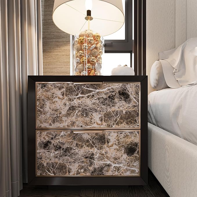 BAYYA Brown Marble Contact Paper Peel and Stick Wallpaper