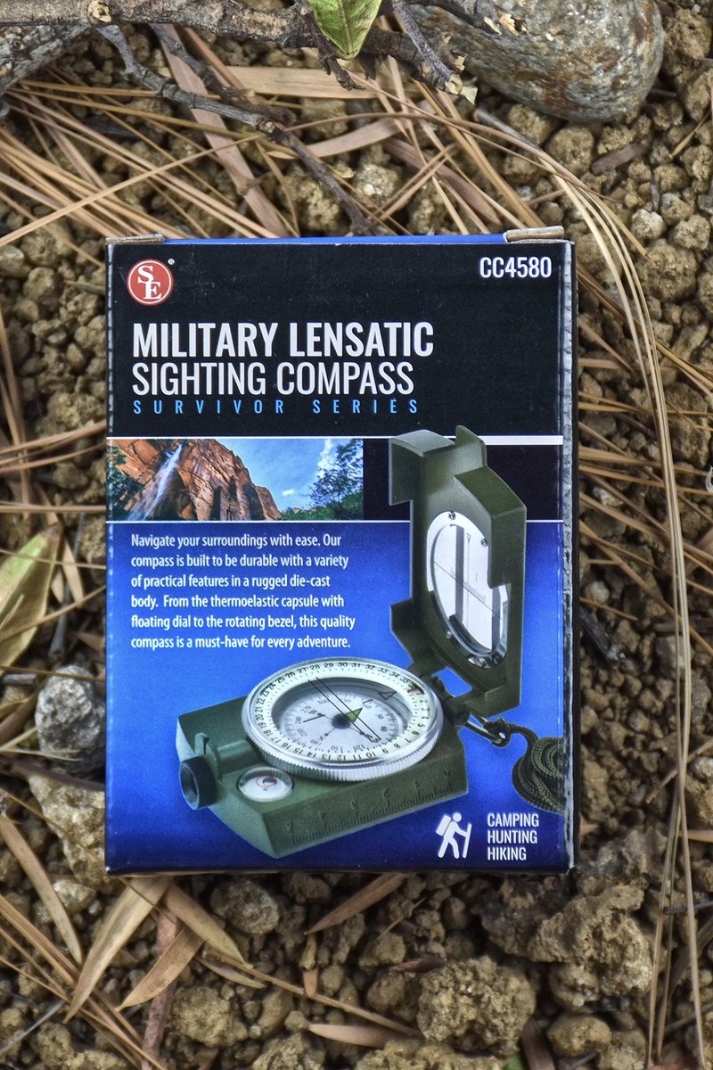 SE Military Lensatic and Prismatic Sighting Survival Emergency Compass with Pouch - CC4580