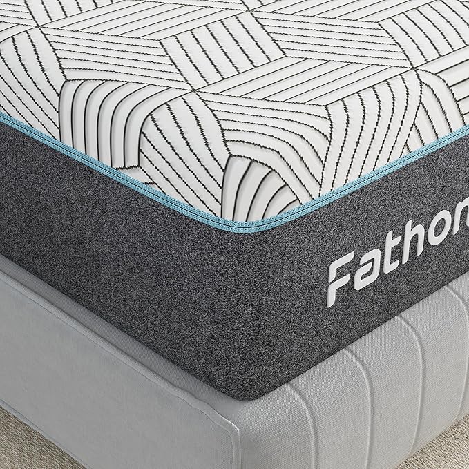 FATHOM Firm Full Mattress 14 Inch Memory Foam Mattress Full Size Bed in a Box for Back Pain Relief and Cool Sleep with Gel Foam and Removeable Fiberglass Free Cover, CertiPUR-US Certified