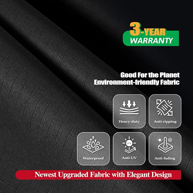 F&J Outdoors Waterproof Anti-UV 3-4-5-6 Burner (+1 Side Burner) Gas BBQ Grill Cover, 63Wx27Dx47H in