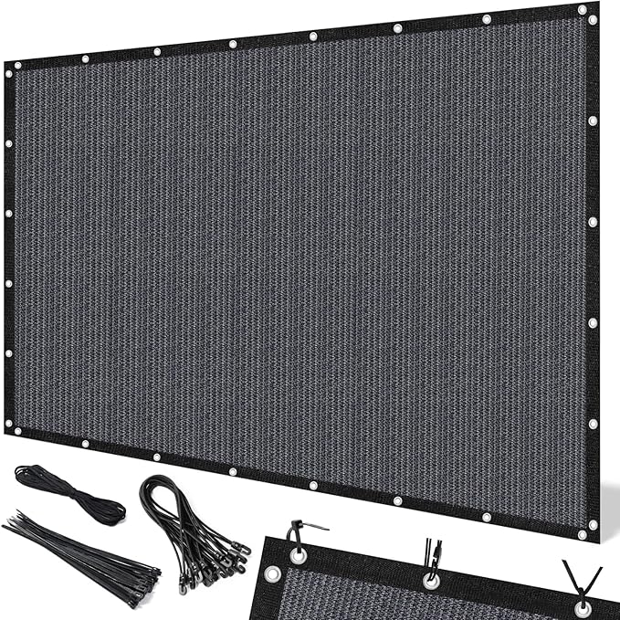 Artpuch 90% Sun Shade Cloth, 4 x 8 FT Pergola Shade Cover Canopy with Grommets, Sun Screen Fabric Tarp for Patio, Outdoor, Garden, Backyard, Dark Grey