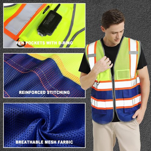BeautyWill High Visibility Reflective Safety Vest | Custom Logo, Breathable Design, Class 2