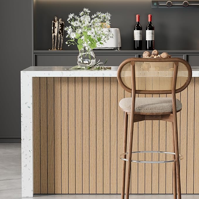 Arthome Peel and Stick Slat Wall Panels 15.7 "x120, Self-Adhesive PVC Wood