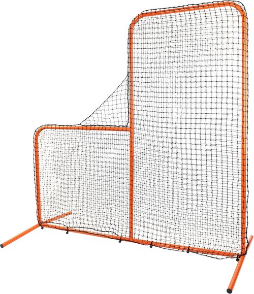 CHAMPRO Brute Pitcher’s Safety L-Screen - Durable Steel Frame for Baseball/Softball, 7’ x 7’