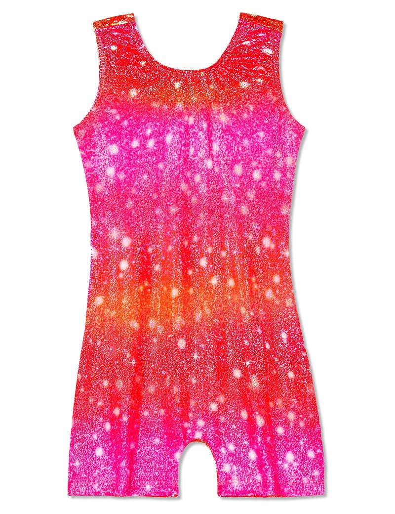 Domusgo Leotards for Girls Gymnastics Size 5-6 Years Old Sparkle Red Rose One Piece Athletic Unitards Sports Tumble Bodysuits