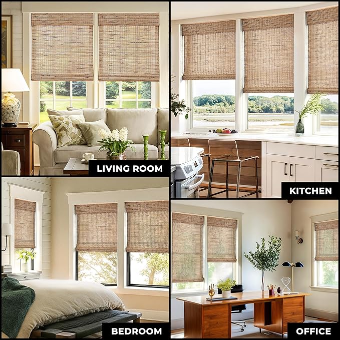 UNISHADES Cordless Bamboo Roman Shades