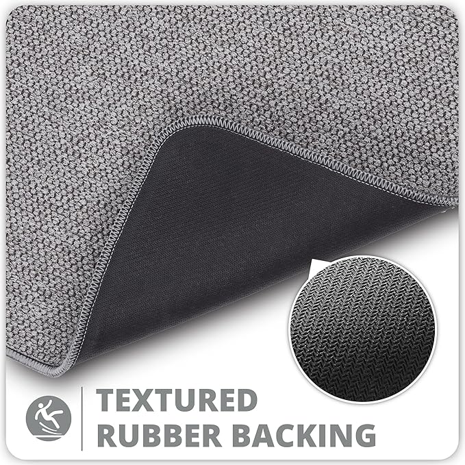 Bath Mat,Ultra Thin Bathroom Runner Rugs,Large Bath Mats for Bathroom,Quick Dry,Non-Slip,Machine Washable,Low Pile,Bath Rug,Shower Outside,Sink,Home Decor Accessories.Grey,3'x6'(36x72inch)