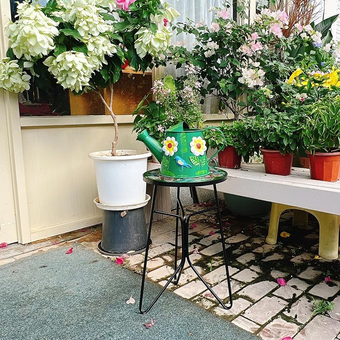Mosaic Hummingbird Outdoor Side Tea Table, Glass Plant Tables Indoor Decorative Metal Patio Table, Valentine's Day Outdoor Tables Unique Furniture-Weather-Resistant Patio Valentine's Day Decor