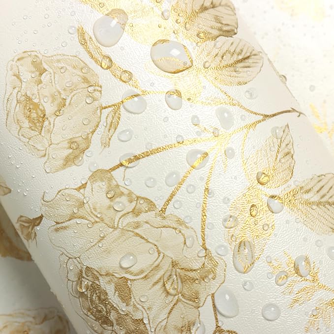 Erfoni 16.9" x118" Boho Floral Peel and Stick Wallpaper Yellow Brown Flower