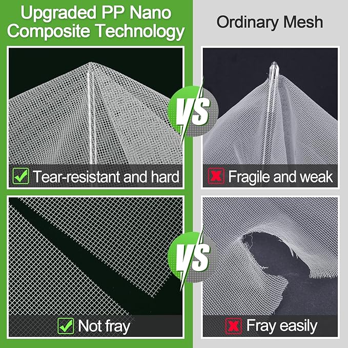 ANPHSIN Stronger Garden Mesh Netting - 10 x 12 ft PP Nanocomposite Bird Net Barrier, Mosquito Netting Screen for Outdoor Plants Vegetables Patios Balconies Terraces, Shading Rate 20% (White)