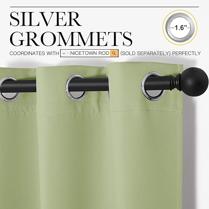 NICETOWN Curtains for Bedroom, Grommet Top Blackout Drapes for Son's Room