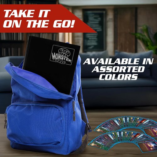 Monster Trading Card Binder - Matte Black Album with Anti-Theft Protection | Holds 160 Cards for Yu-Gi-Oh, Pokémon, MTG