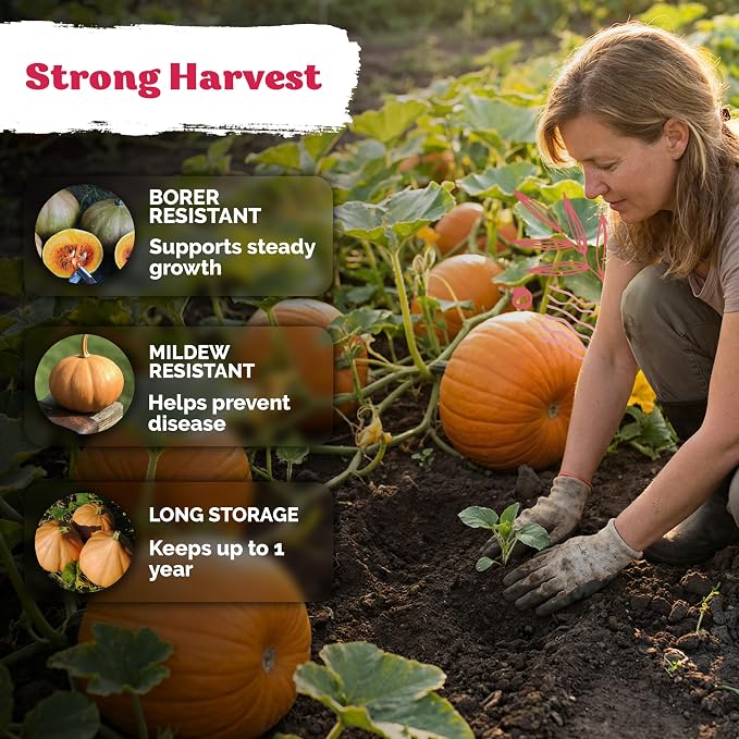 KVITER 15 Seminole Pumpkin Seeds for Planting (Cucurbita Moschata) - Heirloom Pumpkin Seeds for Indoor & Outdoor Planting, Non-GMO Mini Pumpkins Vegetable Seeds for Planting