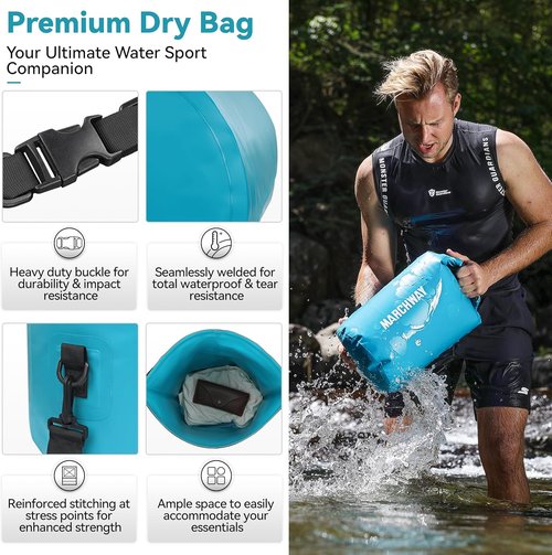 MARCHWAY Waterproof Dry Bag Backpack - Floating Design Keeps Gear Dry | 5L, 10L, 20L, 30L, 40L Sizes