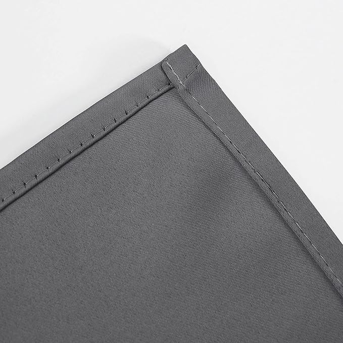 LEMOMO Frost Grey Blackout Curtains, 42 x 54 Inch Length, Grommet Bedroom &