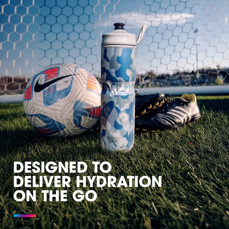 HydraPak | Polar Bottle - Polar Sport Insulated Water Bottle - BPA-Free, Sport & Bike Squeeze Bottle with Handle (Splash Multi, 600ml / 20oz)