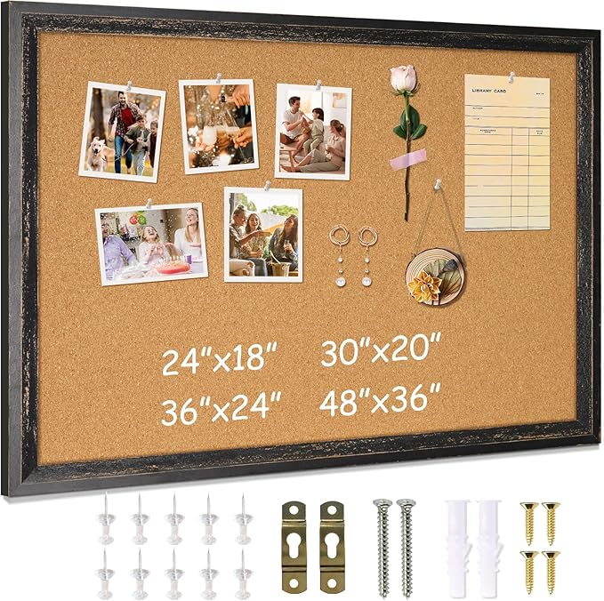 DOLLAR BOSS Cork Board for Office 30 X 20 Inches Cork Boards for Walls Bulletin