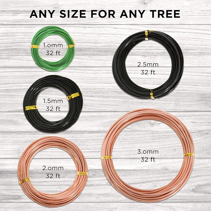 Bonsai Starter Bundle – Premium Bonsai Soil 8.2QT + Tree Training Wire Kit 160ft with Cutter & Canvas Bag – Complete Bonsai Care & Wiring Set for Beginners & Pros