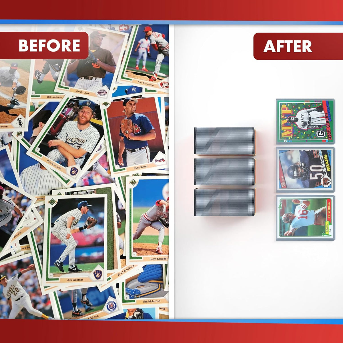 Premium 35pt Cardboard Top Loaders for Trading Cards - 100 Count with Bonus Soft Sleeves - 3x4 Inch Protectors for Baseball & Sports Cards
