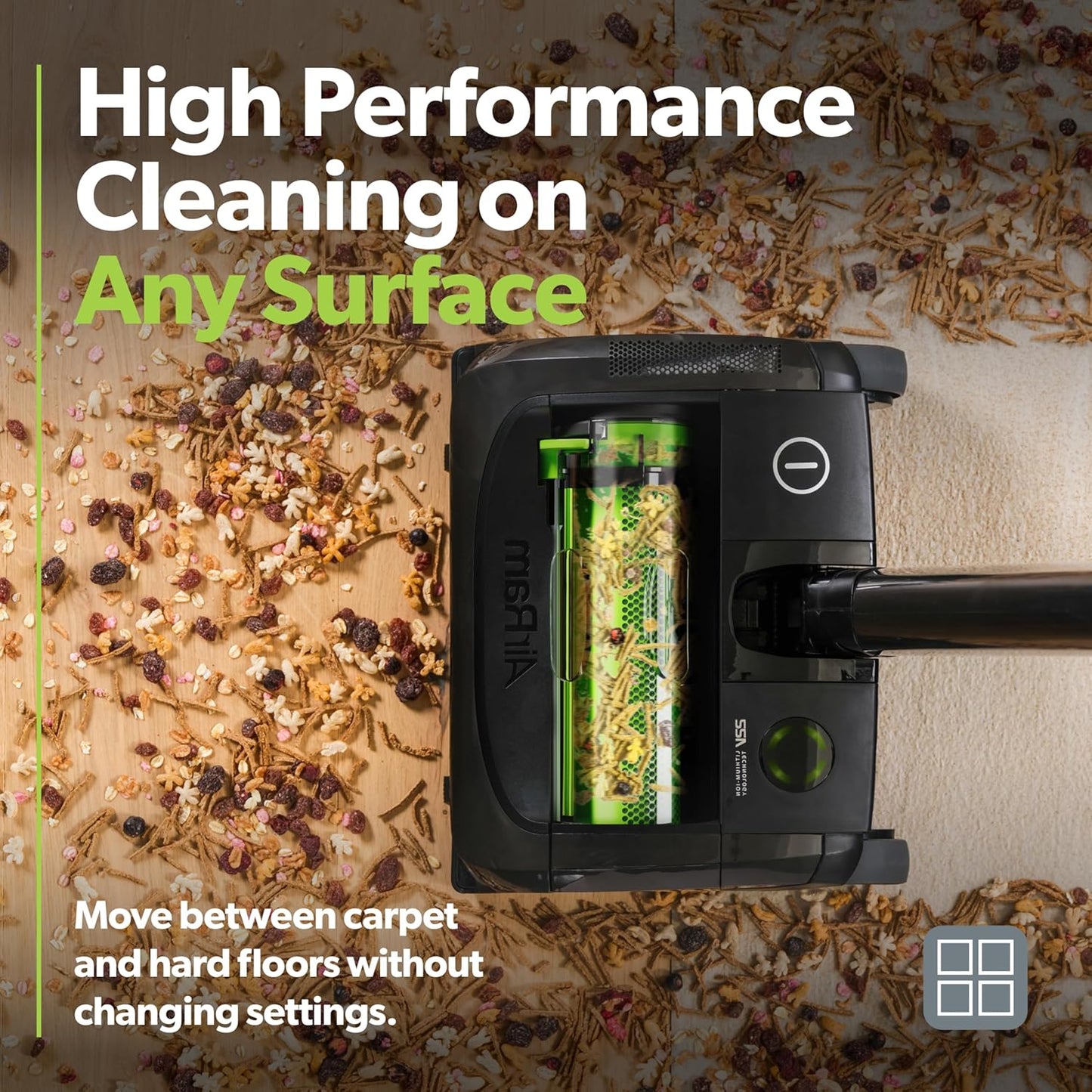 Gtech AirRAM 2 K9 Cordless Vacuum Cleaner with Scented Cartridges - Removes Tough Pet Hair - Perfect for Carpet and Hardwood Floors - Rechargeable 22v Li-ion Battery - Lightweight (7 lbs.)