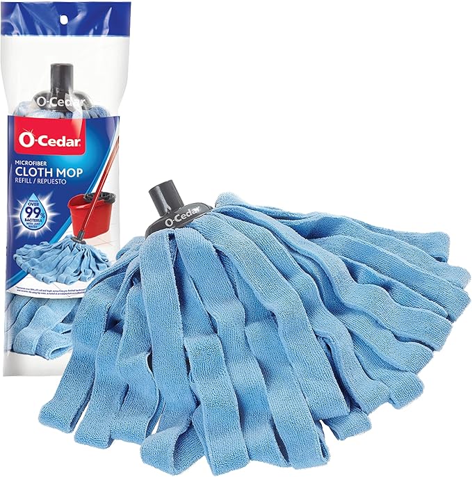 O-Cedar Microfiber Cloth Mop & QuickWring Bucket with Extra Refill, 2 Piece Set