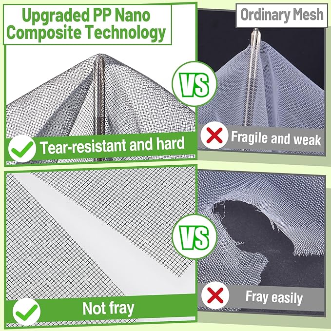 ANPHSIN Stronger Garden Mesh Netting - 10 x 20 ft PP Nanocomposite Bird Net Barrier, Mosquito Netting Screen for Outdoor Plants Vegetables Patios Balconies Terraces, Shading Rate 33% (Black)
