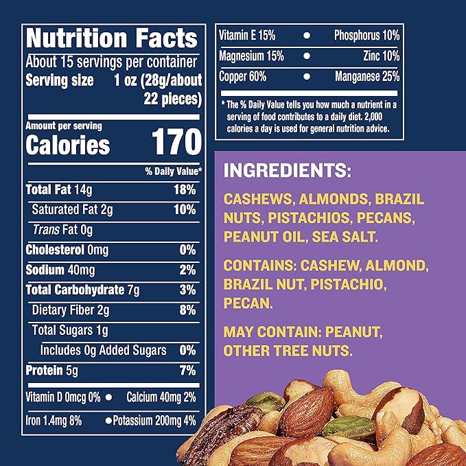 PLANTERS Deluxe Mixed Nuts, Cashews, Almonds, Brazil Nuts Mix, Pistachios, Pecans, Lightly Salted, Snacks for Adults and Kids, Party Snack, 15.25oz (Pack of 2)