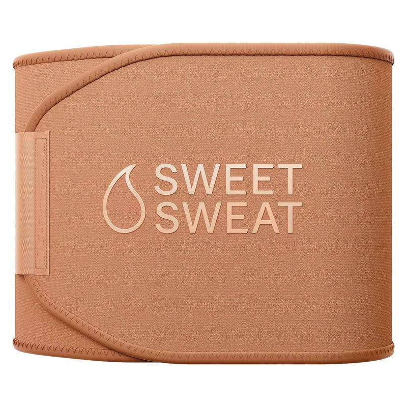 Sports Research Sweet Sweat® Waist Trimmer Toned Series - Premium Sweat Enhancing Fitness Belt for Women & Men - 5 Adjustable Sizes Sand