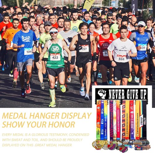 Goutoports Medal Hanger Display Rack - Personalized Award & Ribbon Organizer for 60 Medals | Wall Mount