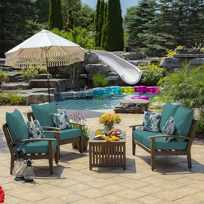 Arden Outdoor Toss Pillow, 2 Pack, 16 x 16, Rain-Proof, Fade Resistant Salome Tropical