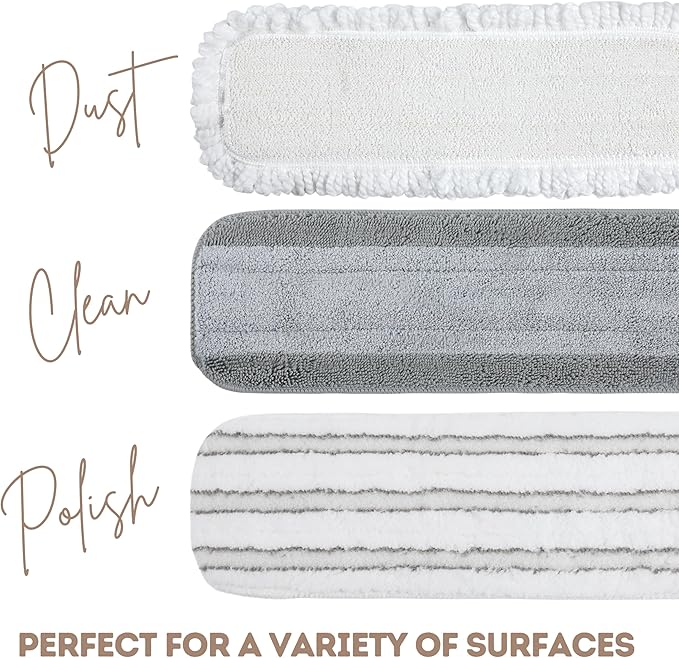 Quick Shine Ultimate Gold Clean + Polish Mop Kit | All-in-One 9 Pc Kit w/Interchangeable Attachments | No Batteries Needed | Pro Cleaning System for All Floor Types | 2-in-1 Mop