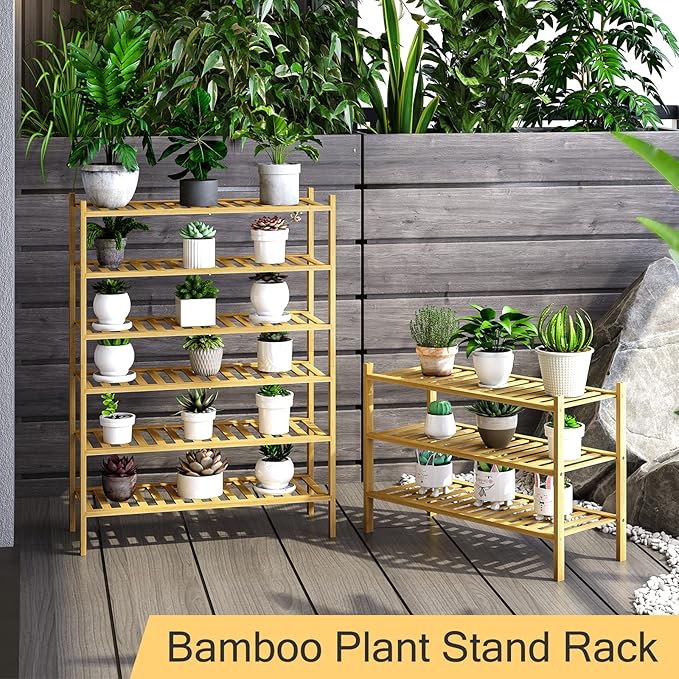 3-Tier Bamboo Shoe Rack for Entryway, Stackable | Heavy Duty | Multi-Function, Free Standing Shoe Racks for Bedroom Hallway Closet