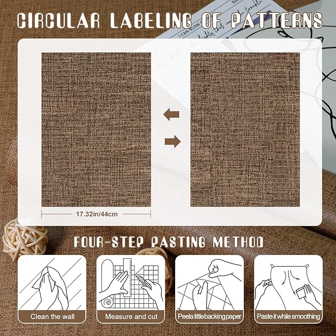 Amiya Grasscloth Brown Wallpaper Peel and Stick Faux Fabric Linen Contact Paper