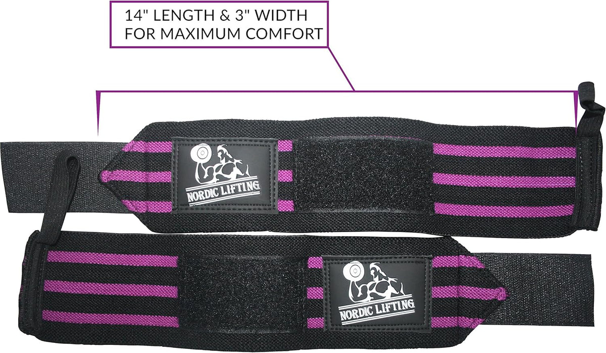 Wrist Wraps for Weightlifting & Powerlifting - Durable Support Straps with Thumb Loop (1 Pair) - Essential Gym Gear for Men & Women